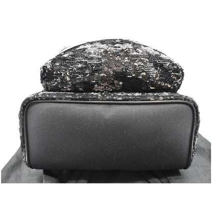 YVES SAINT LAURENT Mini City Sequin Leather Backpack Bag Black