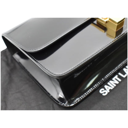 YVES SAINT LAURENT Le Carre Patent Leather Shoulder Bag Black - Final Sale