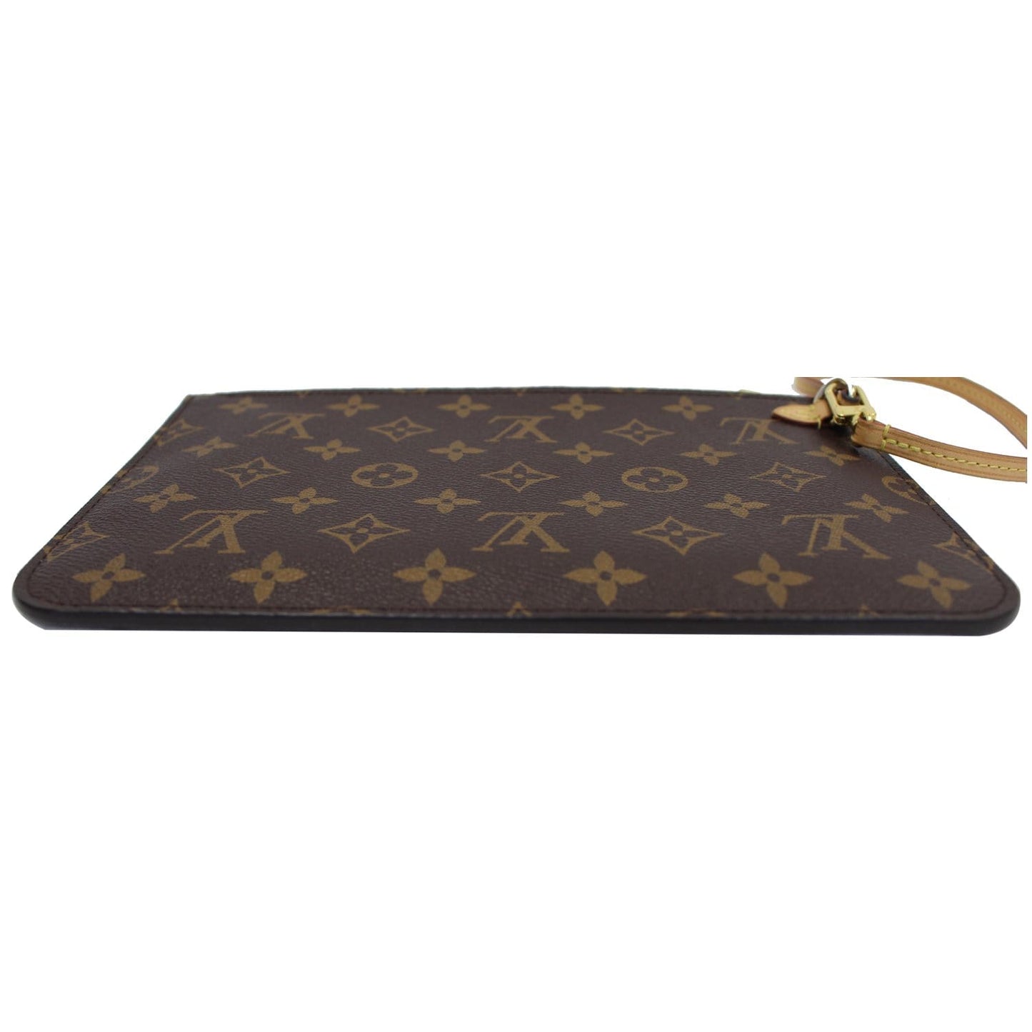 LOUIS VUITTON Pochette Wristlet Pouch Monogram Canvas Neverfull MM Brown