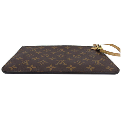 LOUIS VUITTON Pochette Wristlet Pouch Monogram Canvas Neverfull MM Brown