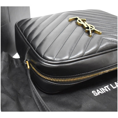 YVES SAINT LAURENT Lou Leather Camera Crossbody Bag Black