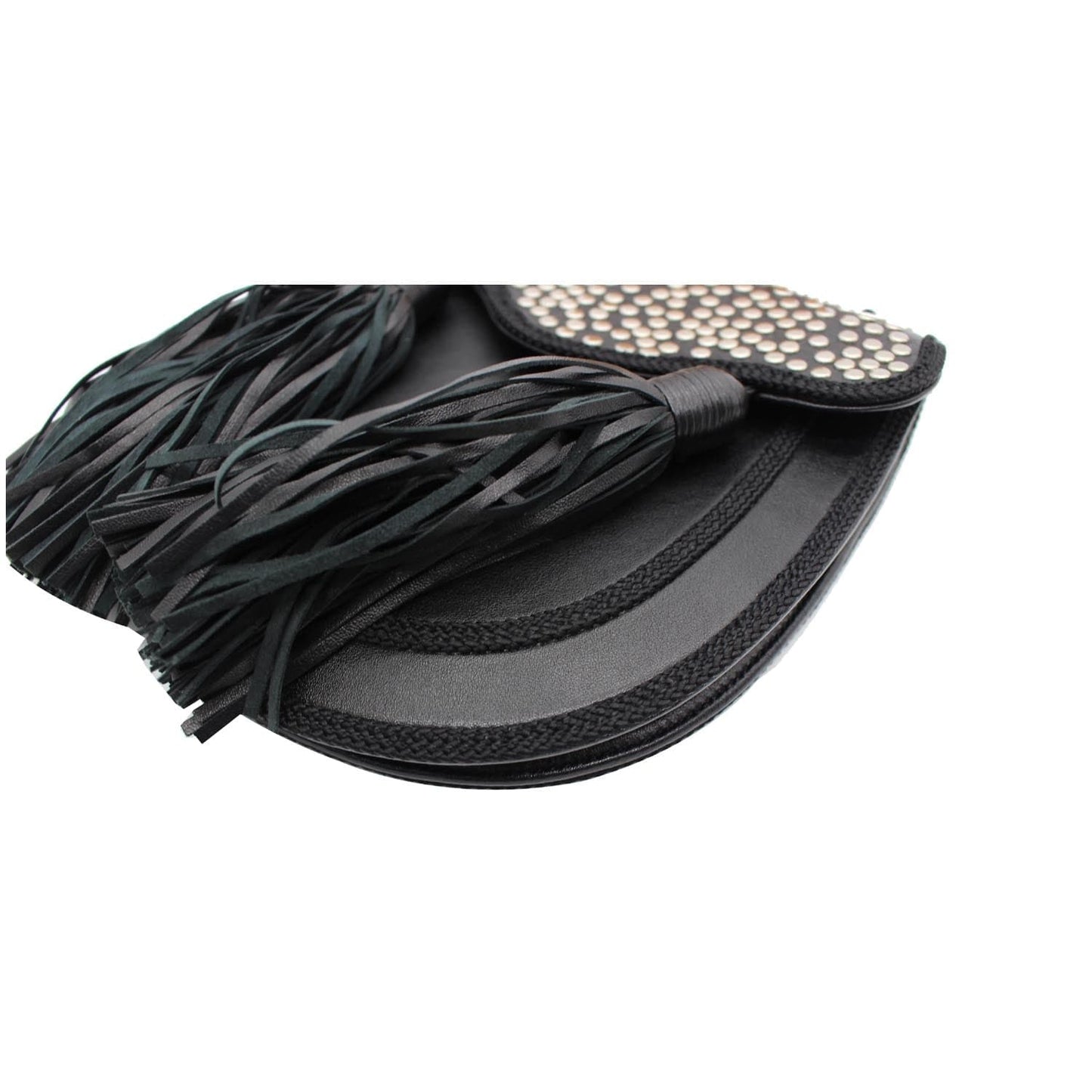 YVES SAINT LAURENT Opium 2 Studded Leather Tassel Bag Black