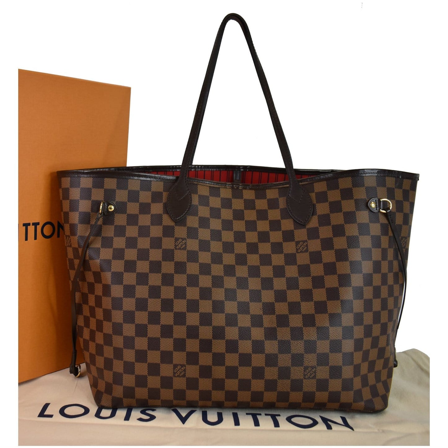 LOUIS VUITTON Neverfull GM Damier Ebene Shoulder Bag Brown