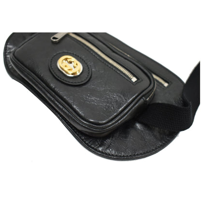 GUCCI Morpheus GG Interlocking Logo Leather Belt Bag Black 575857 - 25% OFF