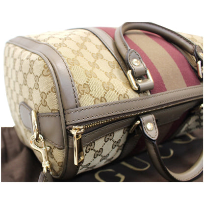 GUCCI Vintage Web Original GG Boston Bag Beige 247205