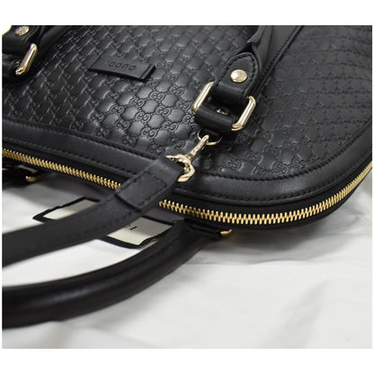 GUCCI Dome Medium Microguccissima Leather Shoulder Bag Black 449663