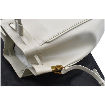 YVES SAINT LAURENT Talitha Medium Leather Bucket Crossbody Bag White