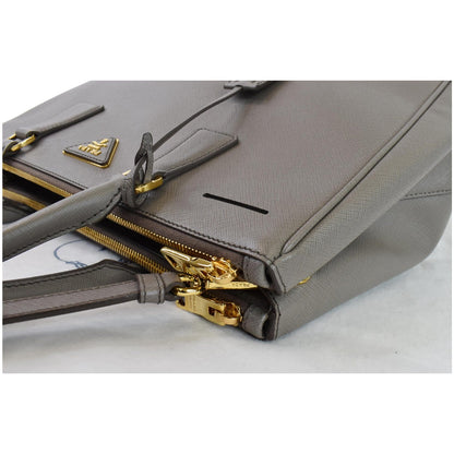 PRADA Lux Large Saffiano Leather Tote Shoulder Bag Light Taupe