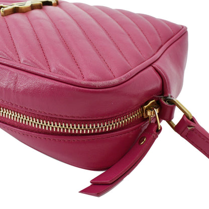 YVES SAINT LAURENT Lou Leather Camera Crossbody Bag Pink