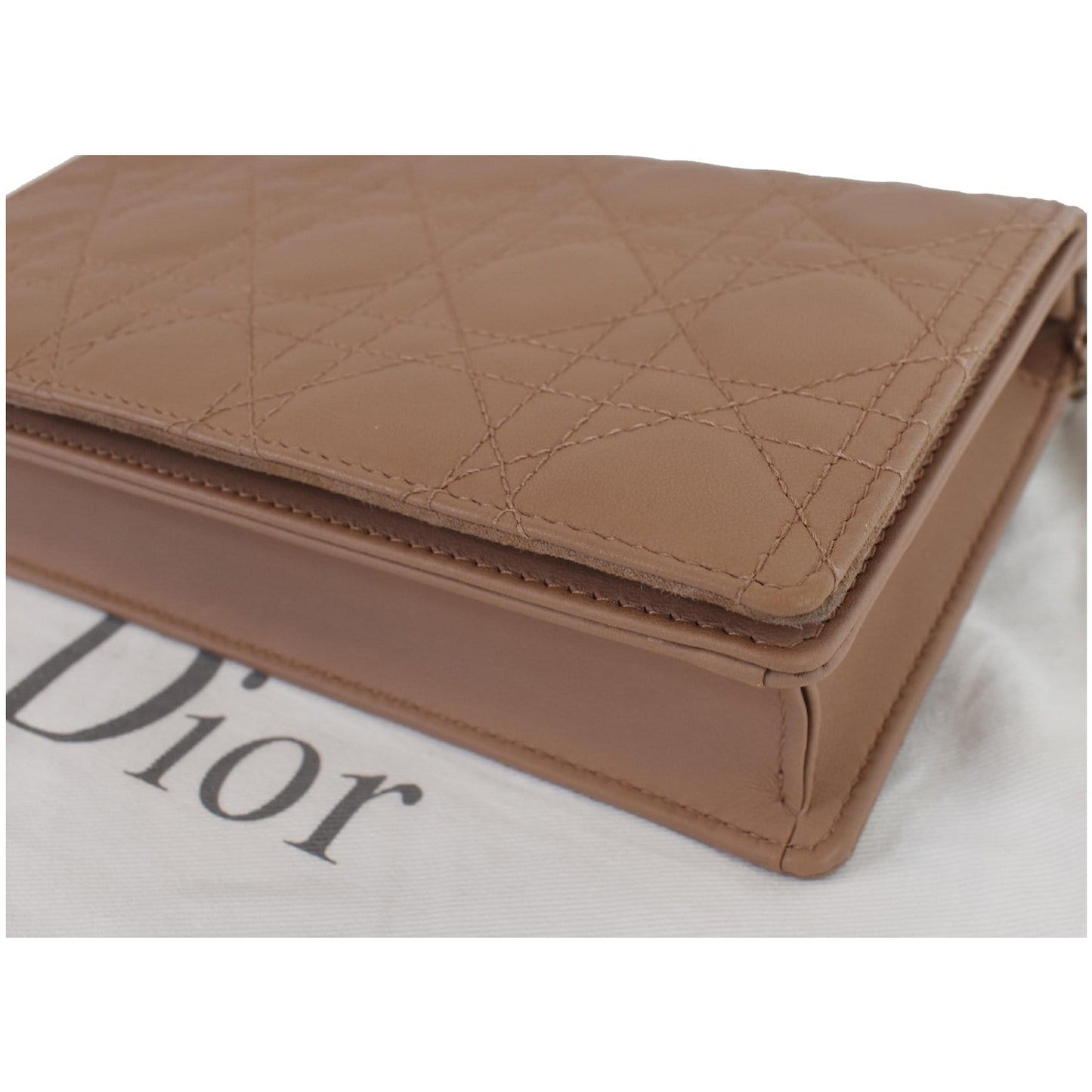 CHRISTIAN DIOR The Lady Dior Calfskin Chain Pouch Bag Blush Ultramatte