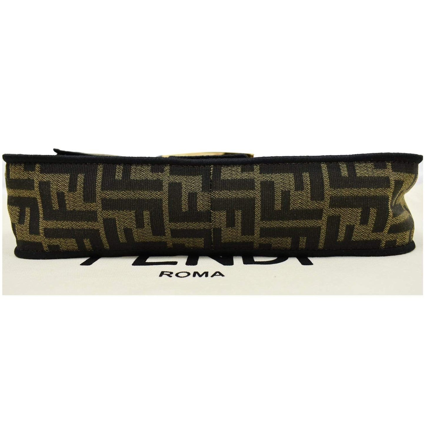 FENDI Mini Baguette Zucca Canvas Shoulder Bag Brown