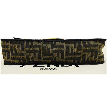 FENDI Mini Baguette Zucca Canvas Shoulder Bag Brown