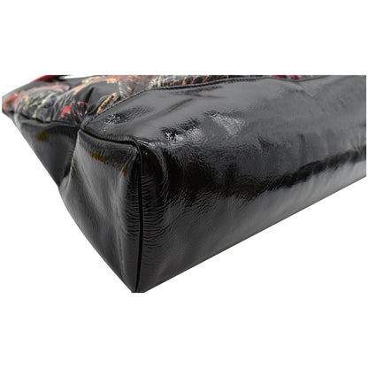 CHANEL 31 Large Leaves Printed Leather Shopping Shoulder Bag Black
