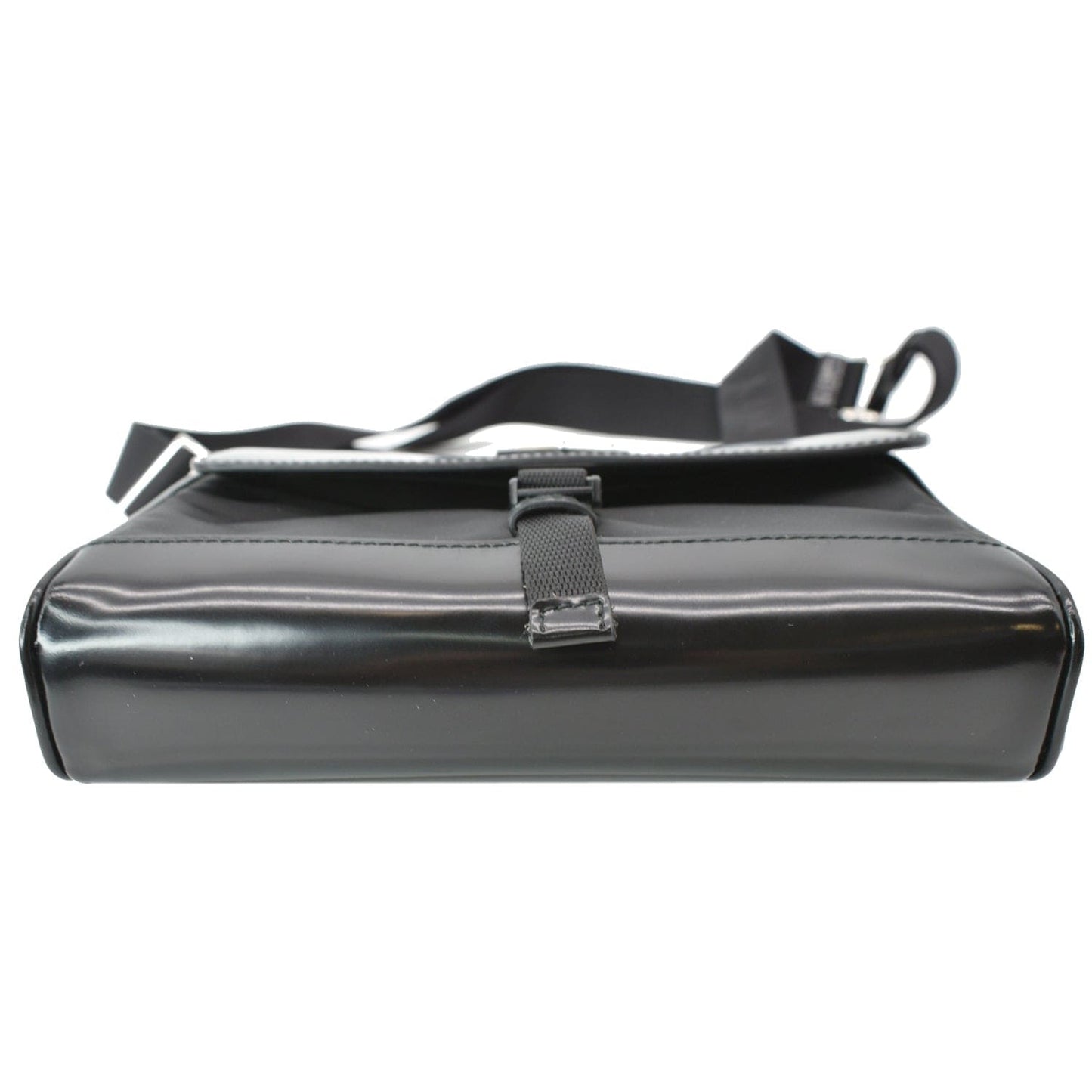 PRADA Re-Nylon Leather Shoulder Bag Black