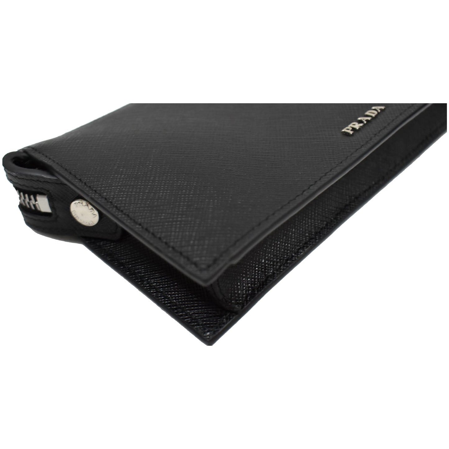 PRADA Saffiano Leather Phone Pouch Bag Black - 10% OFF