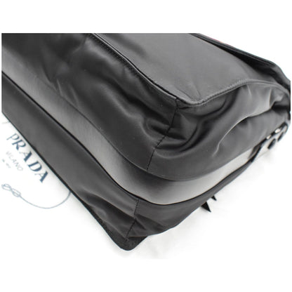 PRADA Large Padded Re-Nylon Shoulder Bag Black