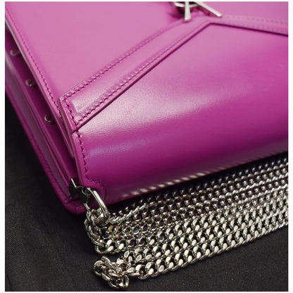 YVES SAINT LAURENT Cassandra Medium Monogram Clasp Shoulder Bag Magenta