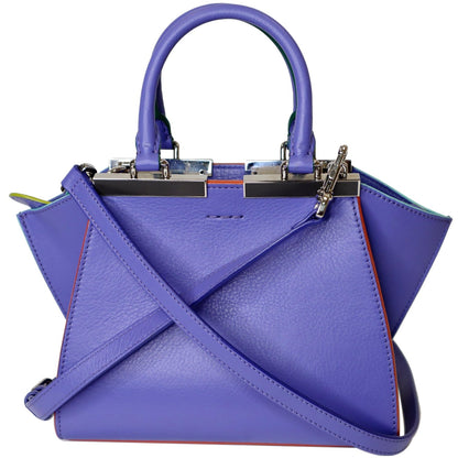 FENDI 3 Jours Mini Calfskin Leather Crossbody Bag Iris