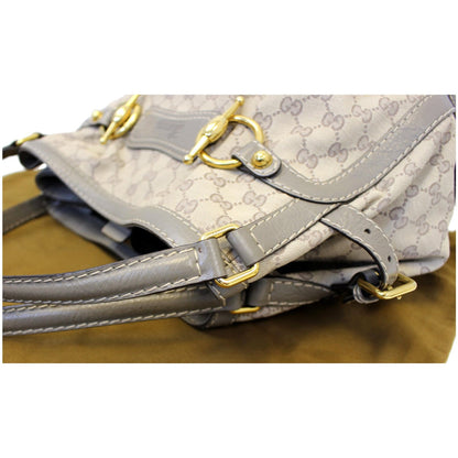 GUCCI Jockey Medium GG Canvas Monogram Tote Bag Beige 203546