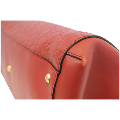 GUCCI Guccissima Leather Top Handle Bag Red 453704