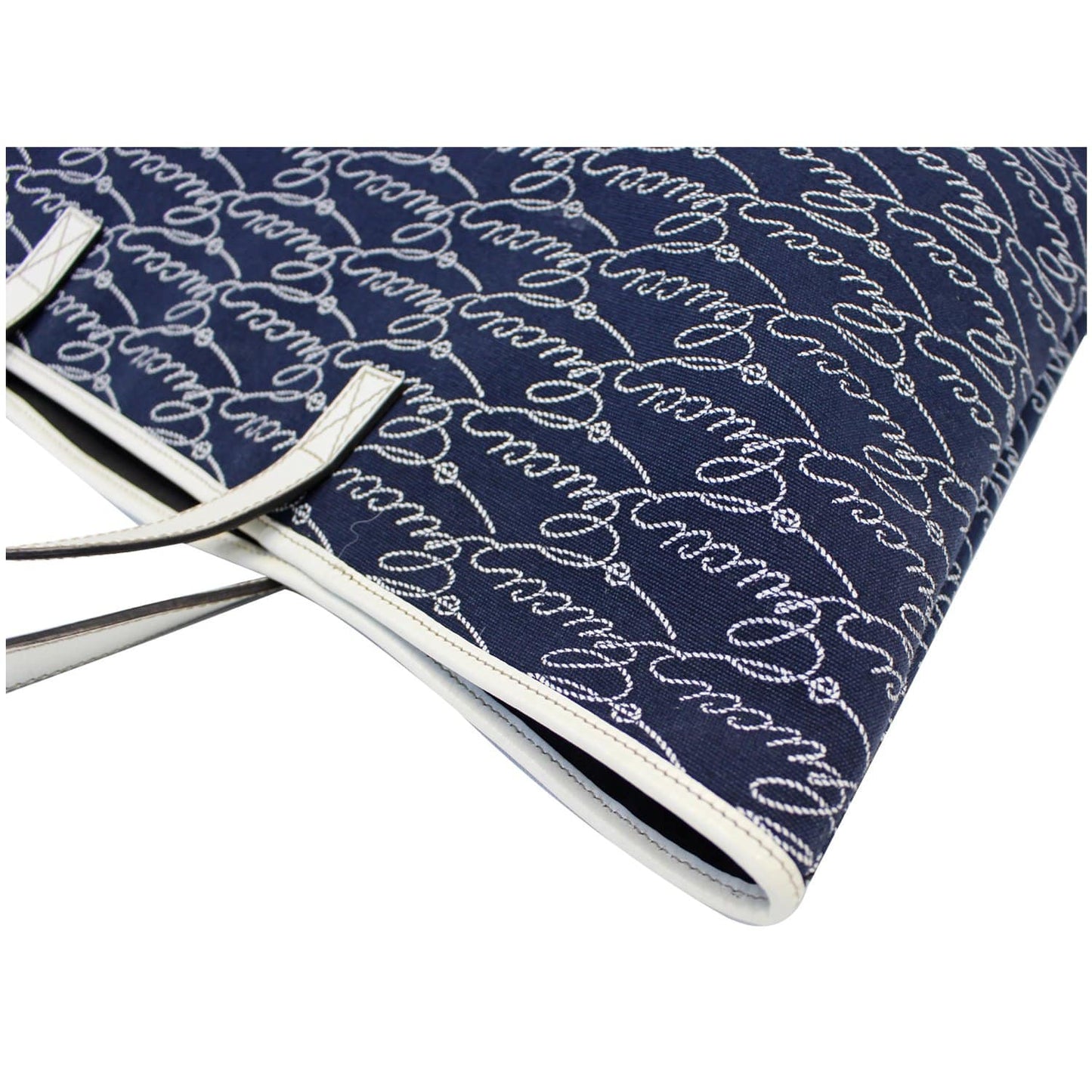 GUCCI Large Blue Canvas White Script Tote Bag 257245