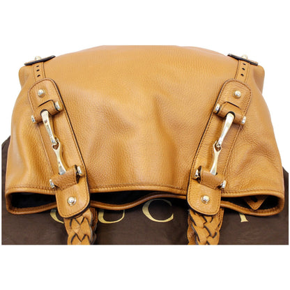 GUCCI Pelham Brown Leather Hobo Bag 336654