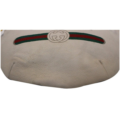 GUCCI Print Leather White Belt Waist Bum Bag Medium 530412