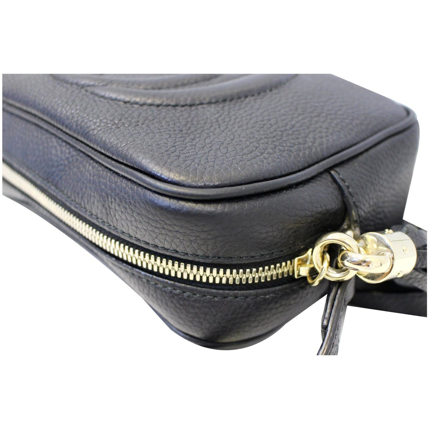 GUCCI Soho Disco Pebbled Leather Small Crossbody Bag Black