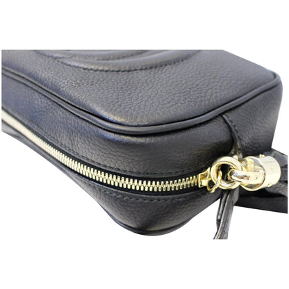 GUCCI Soho Disco Pebbled Leather Small Crossbody Bag Black