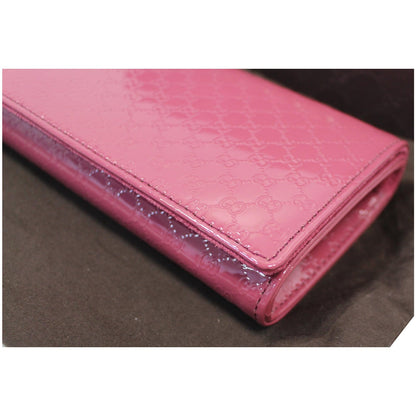 GUCCI Broadway Patent Microguccissima Small Clutch Fuschia - Last Call
