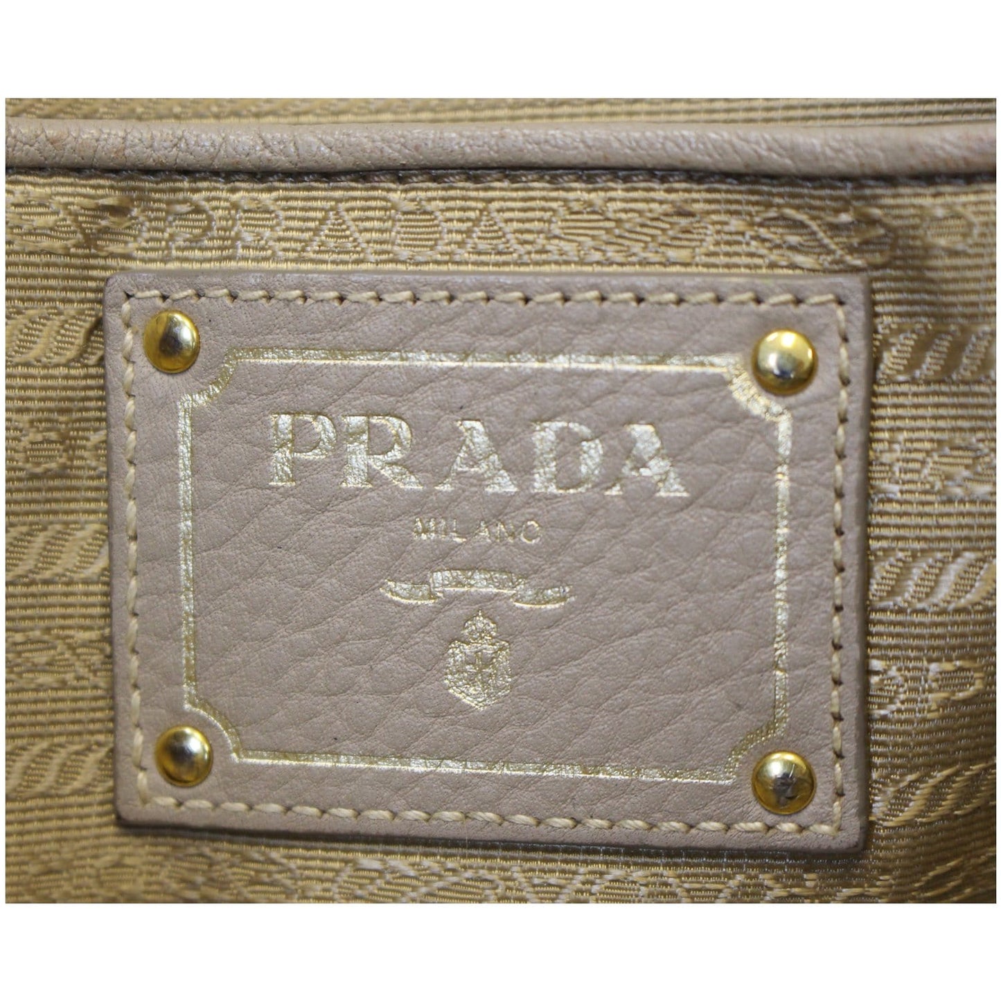 PRADA Pebbled Leather Large Tote Bag Grey