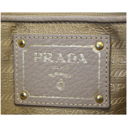PRADA Pebbled Leather Large Tote Bag Grey