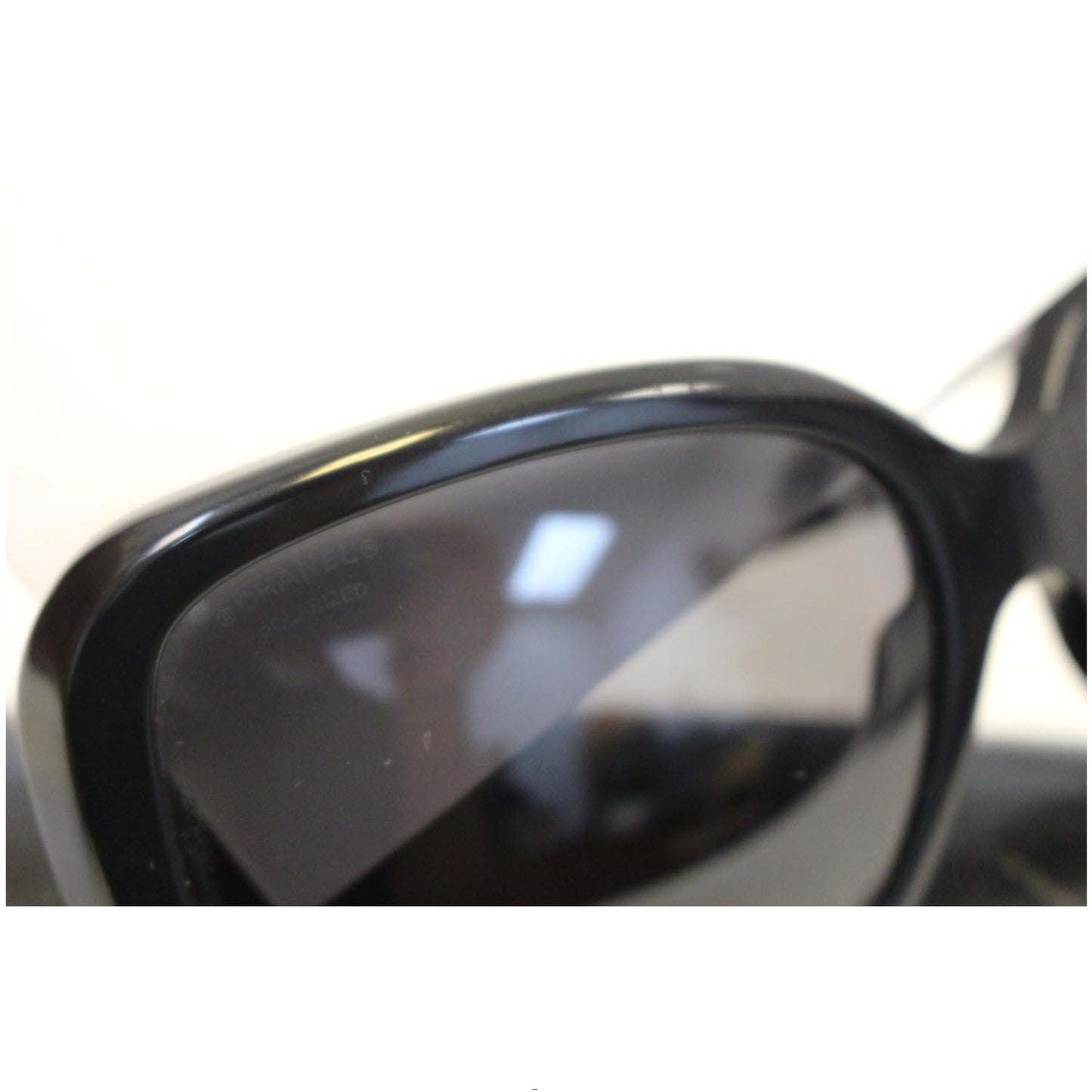 CHANEL Black Sunglasses with White Bow 5171