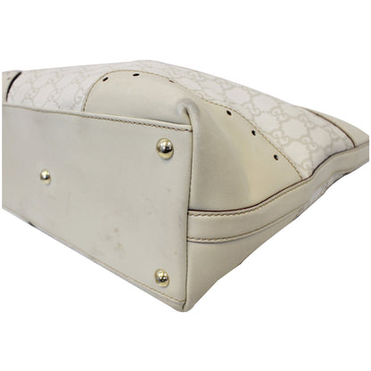 GUCCI Cream Guccissima Leather Gold-tone Tote Shoulder Bag 145993