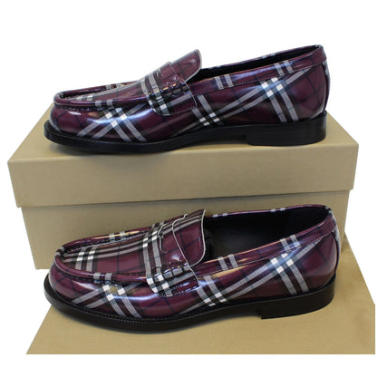 BURBERRY Gosha X Burberry Check Leather Loafers US 9