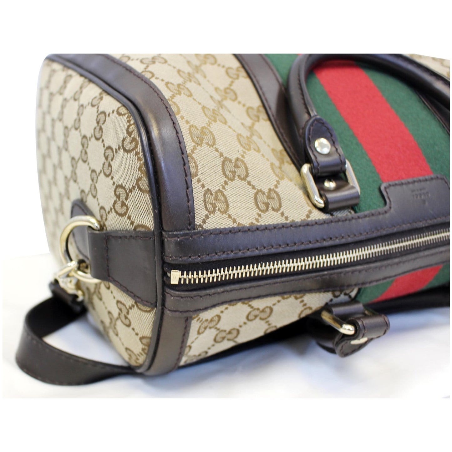 GUCCI Vintage Web Original GG Boston Bag Beige 247205