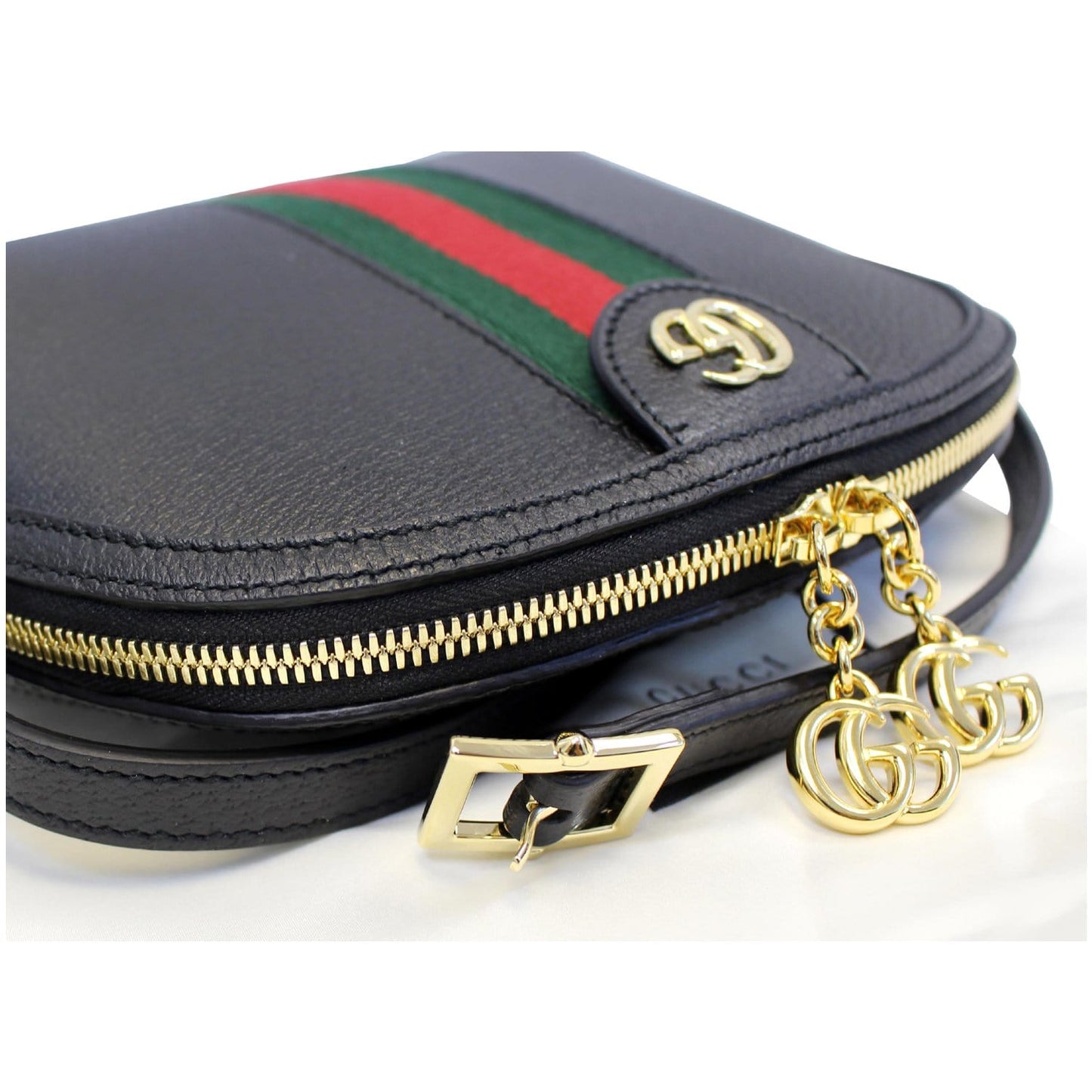 Gucci Ophidia Small Web GG Leather Shoulder Bag Black