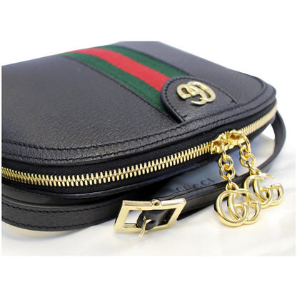 Gucci Ophidia Small Web GG Leather Shoulder Bag Black