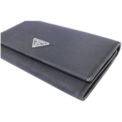 PRADA Nylon Bifold Long Wallet Black