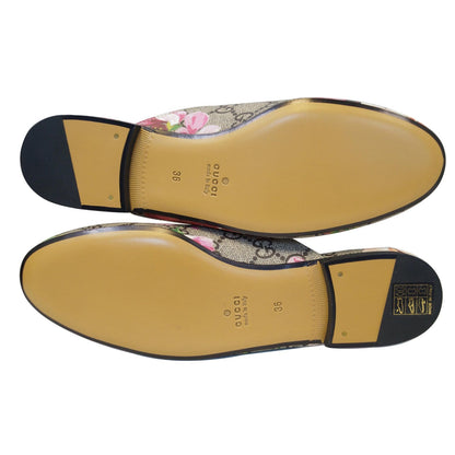 GUCCI Princetown GG Canvas Horsebit Blooms Slipper Pink US 6 432772