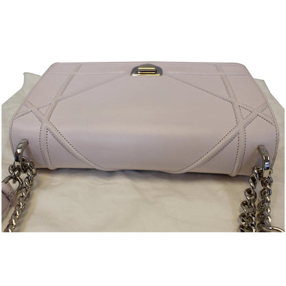 Christian Dior Diorama Flap Leather Medium Shoulder Bag White