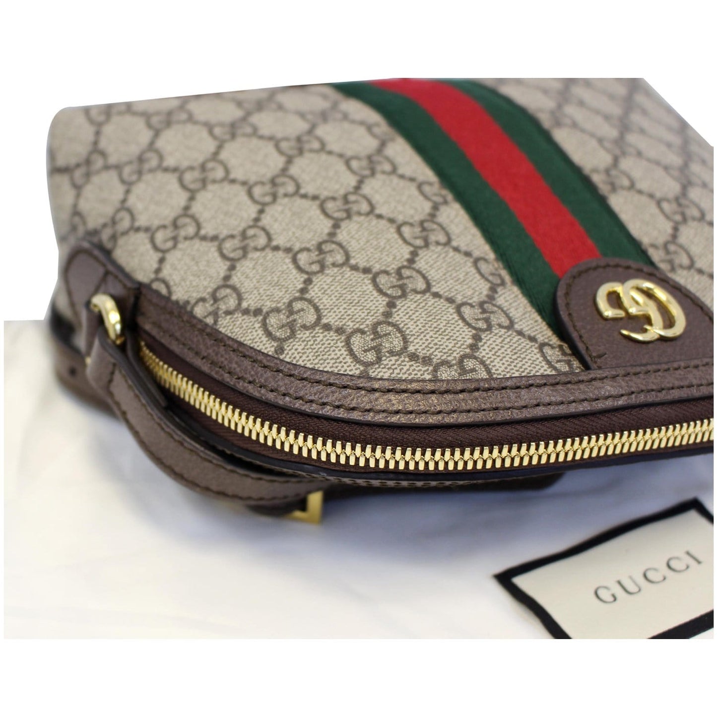 GUCCI Ophidia GG Supreme Canvas Small Shoulder Bag Beige 499621
