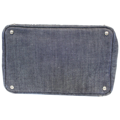 PRADA Canapa Jeweled 2way Tote Bag Denim - Last Call