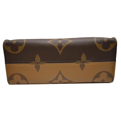 LOUIS VUITTON Onthego MM Giant Monogram Canvas Tote Shoulder Bag Brown