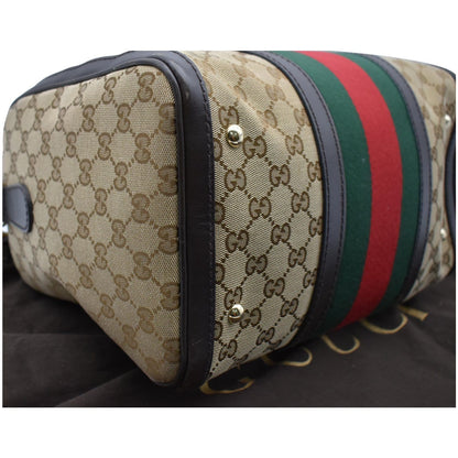 GUCCI Vintage Web Original GG Boston Satchel Bag Beige 247205