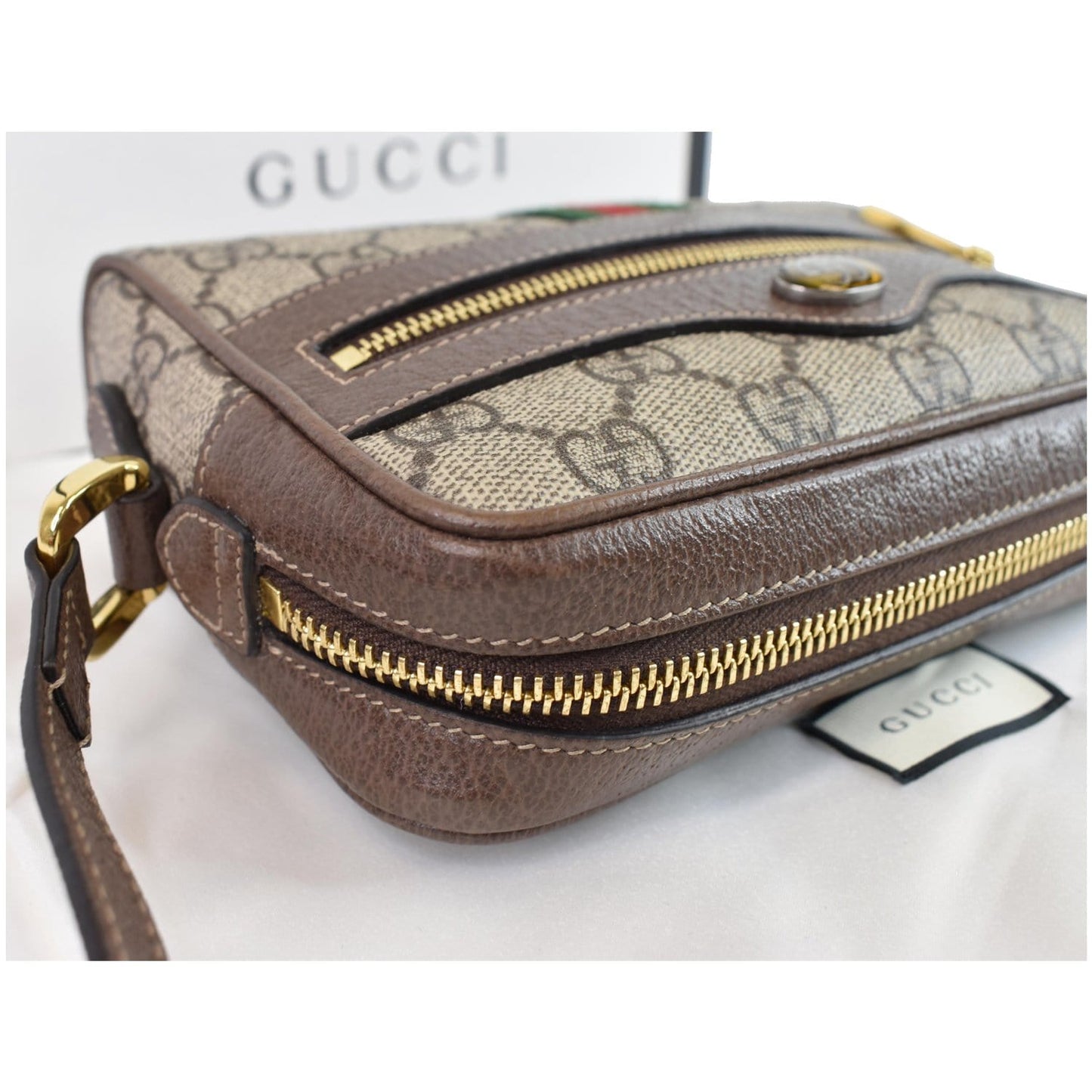 GUCCI Ophidia GG Supreme Mini Crossbody Bag Beige 517350