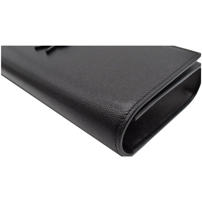 YVES SAINT LAURENT Kate Leather Clutch Wallet Black