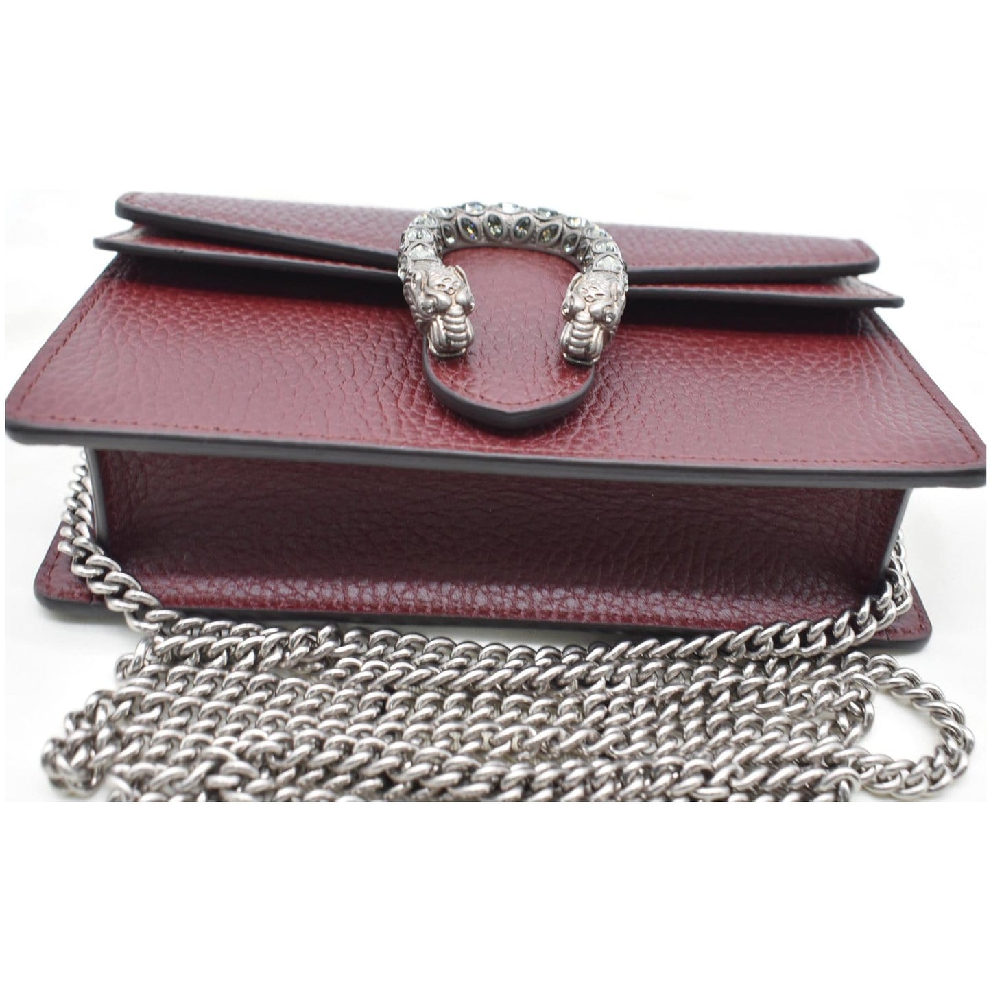 GUCCI Dionysus Super Mini Leather Shoulder Bag Burgundy 476432