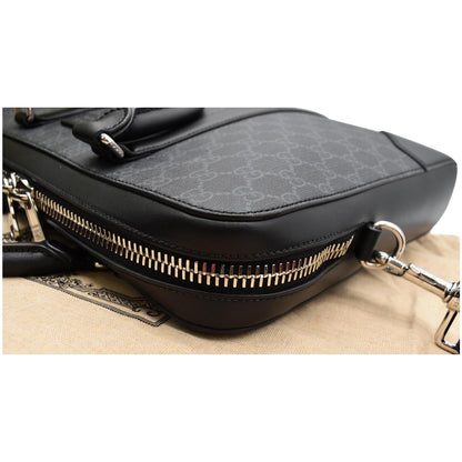 GUCCI Briefcase GG Supreme Canvas Messenger Bag Black 474135