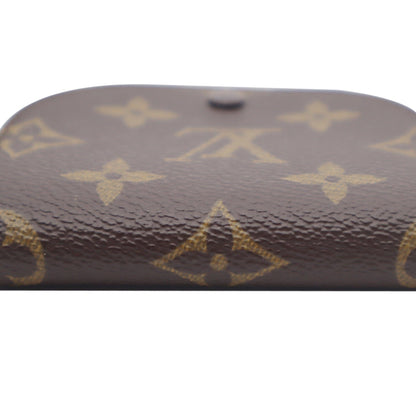LOUIS VUITTON Monogram Canvas Porte Monnaie Gousset Coin Purse Brown